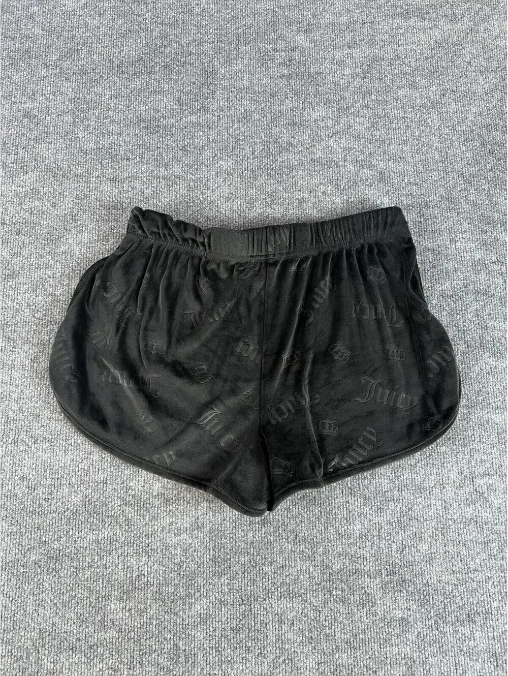Y2K Juicy Couture Black Velour Logo Shorts Size L - Velvet, 2000s, Loungewear - Picture 4 of 5